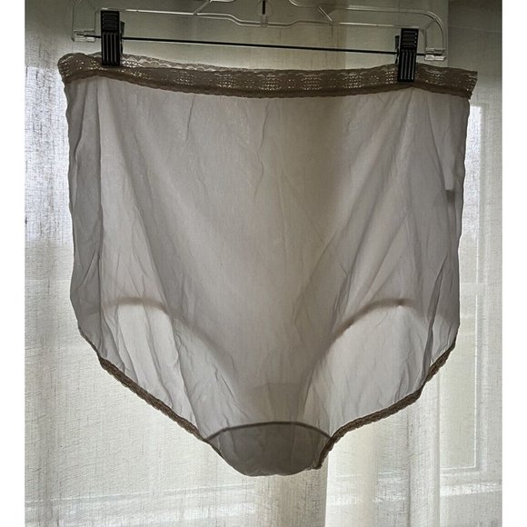 VTG 70s Womens Sheer Nylon Lace Granny Panties Panty Coquette White USA - Picture 1 of 8